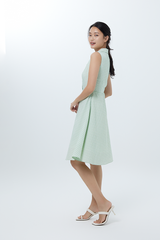 Lizza Checkered Dress in Pistachio