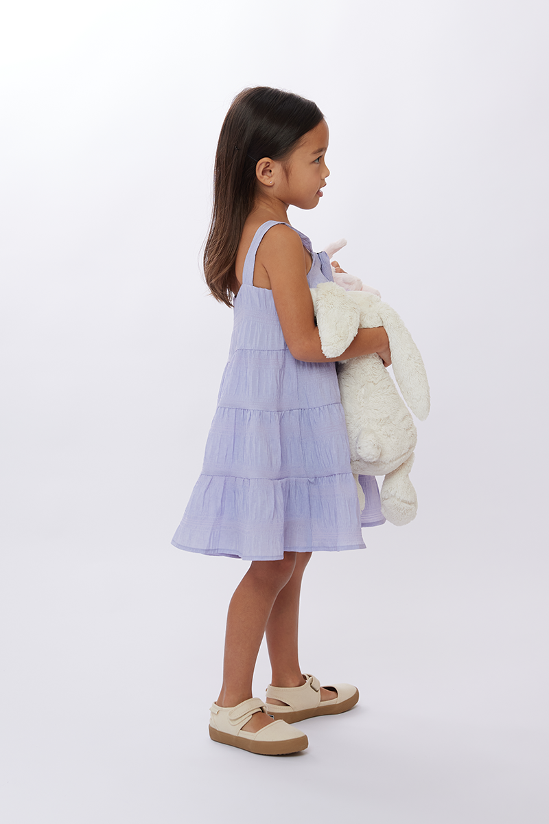 KIDS Drea Tiered Dress in Purple