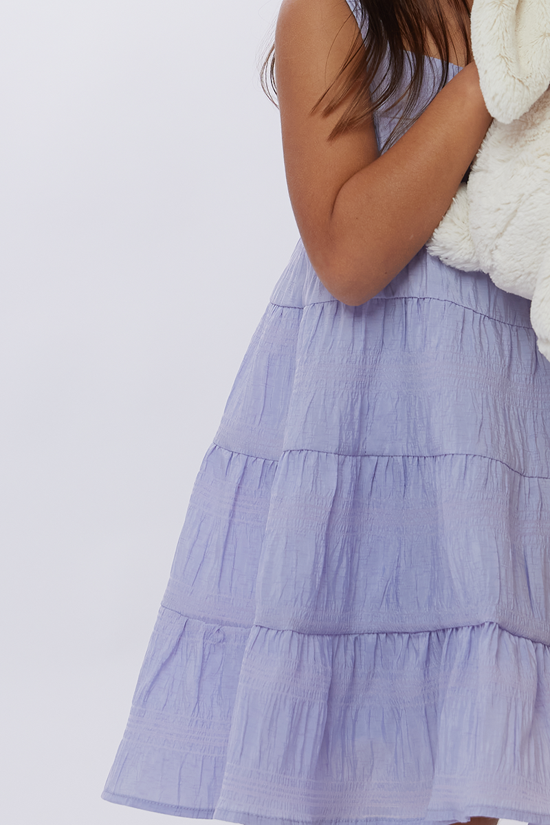 KIDS Drea Tiered Dress in Purple