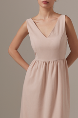 Marilyn A-line Midi Dress in Blush