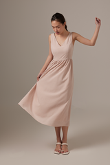 Marilyn A-line Midi Dress in Blush