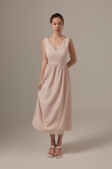Marilyn A-line Midi Dress in Blush