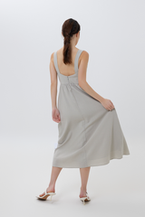 Marilyn A-line Midi Dress in Clay