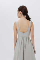 Marilyn A-line Midi Dress in Clay
