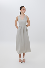 Marilyn A-line Midi Dress in Clay