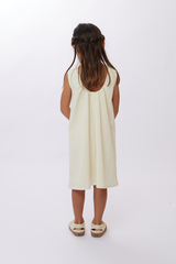 KIDS Carmen Scoop Back Dress in Cream