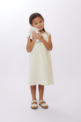 KIDS Carmen Scoop Back Dress in Cream