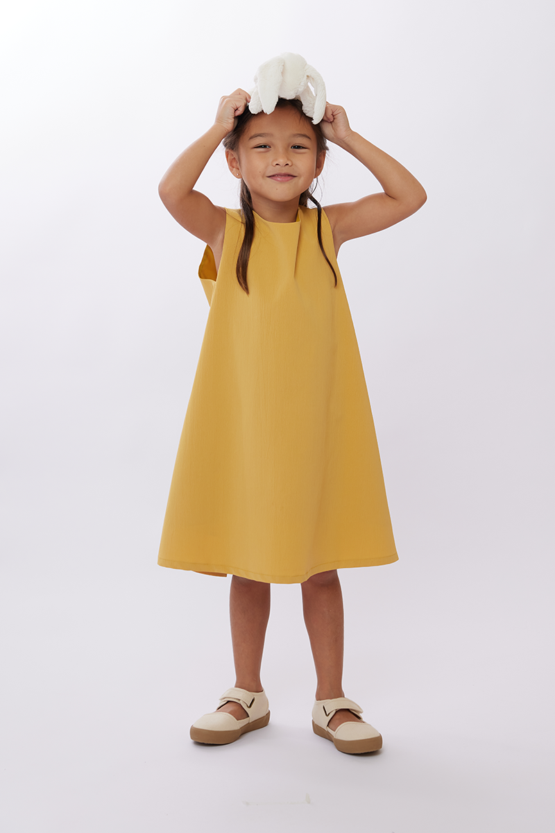 KIDS Carmen Scoop Back Dress in Sunflower