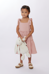 KIDS Kristy Checkered Midi Dress in Rose