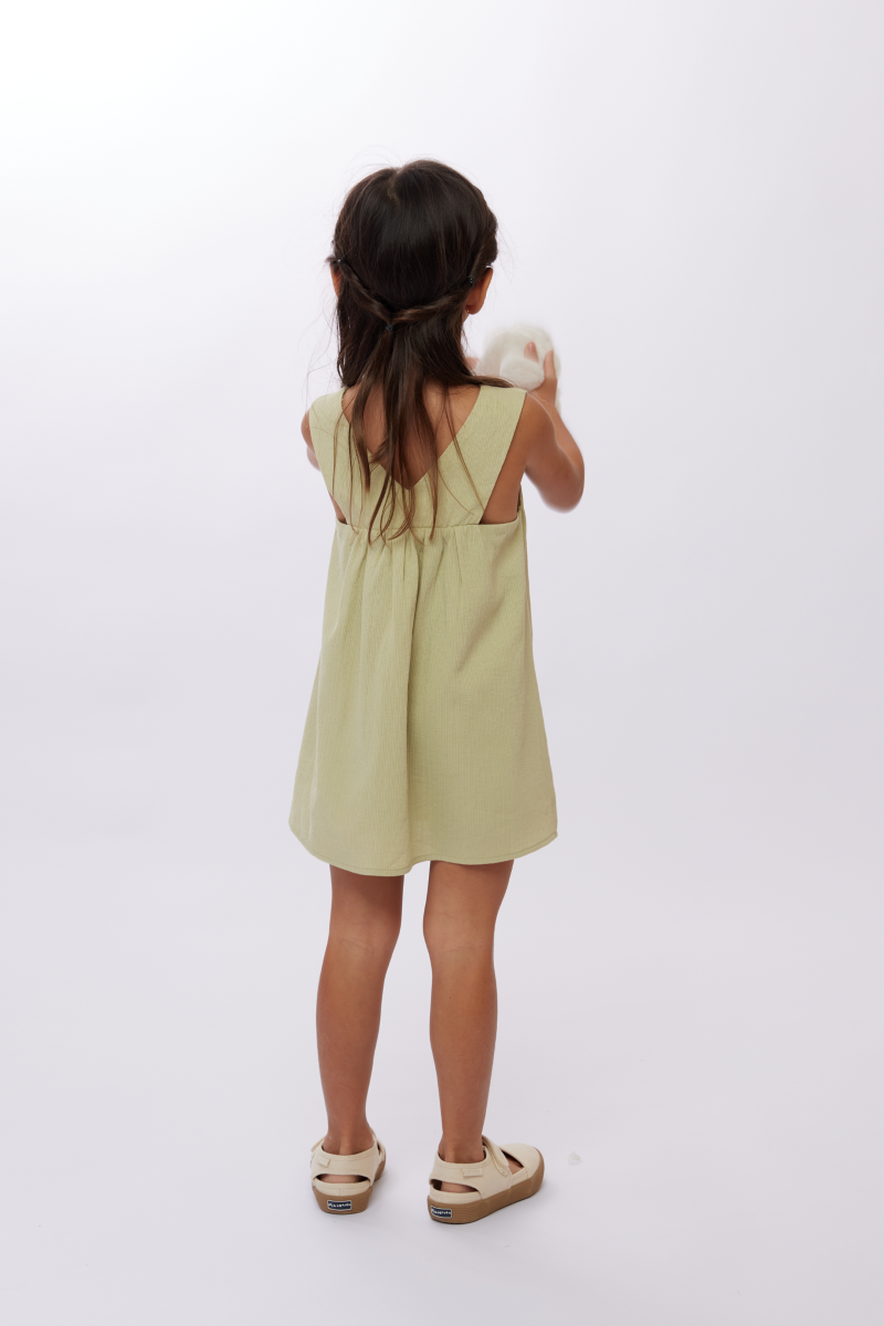 KIDS Lana Straight Dress in Avocado 