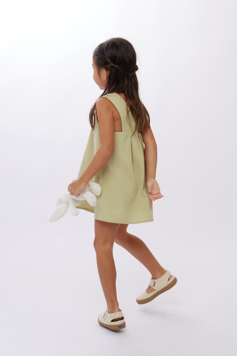 KIDS Lana Straight Dress in Avocado 