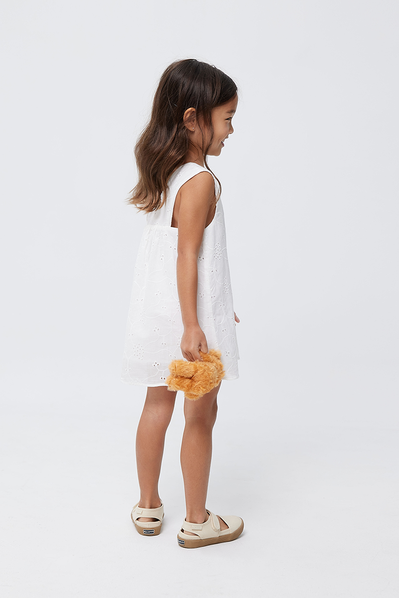 KIDS Lainey Mini Dress in White