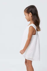 KIDS Lainey Mini Dress in White