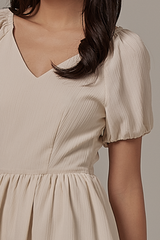 Savona Open Back Midi Dress in Sand
