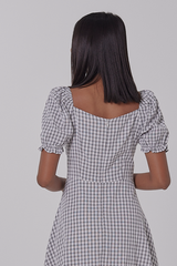Juleen Checkered Dress in Black