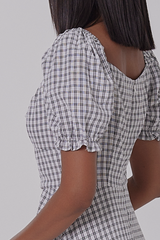 Juleen Checkered Dress in Black