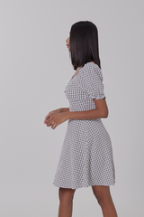 Juleen Checkered Dress in Black