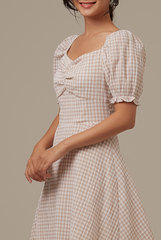 Juleen Checkered Dress in Sand