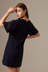 Amelie T-Shirt Dress in Navy Blue