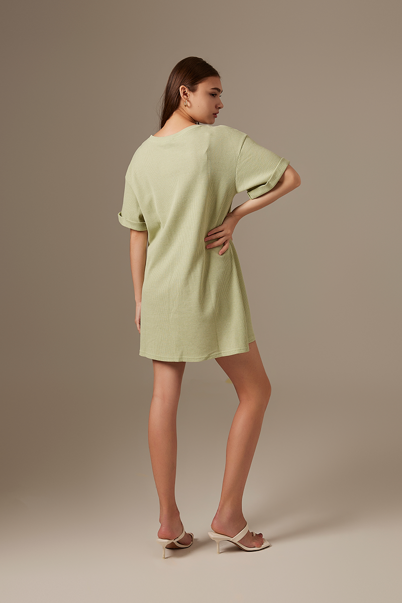 Amelie T-Shirt Dress in Pistachio