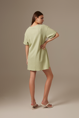 Amelie T-Shirt Dress in Pistachio