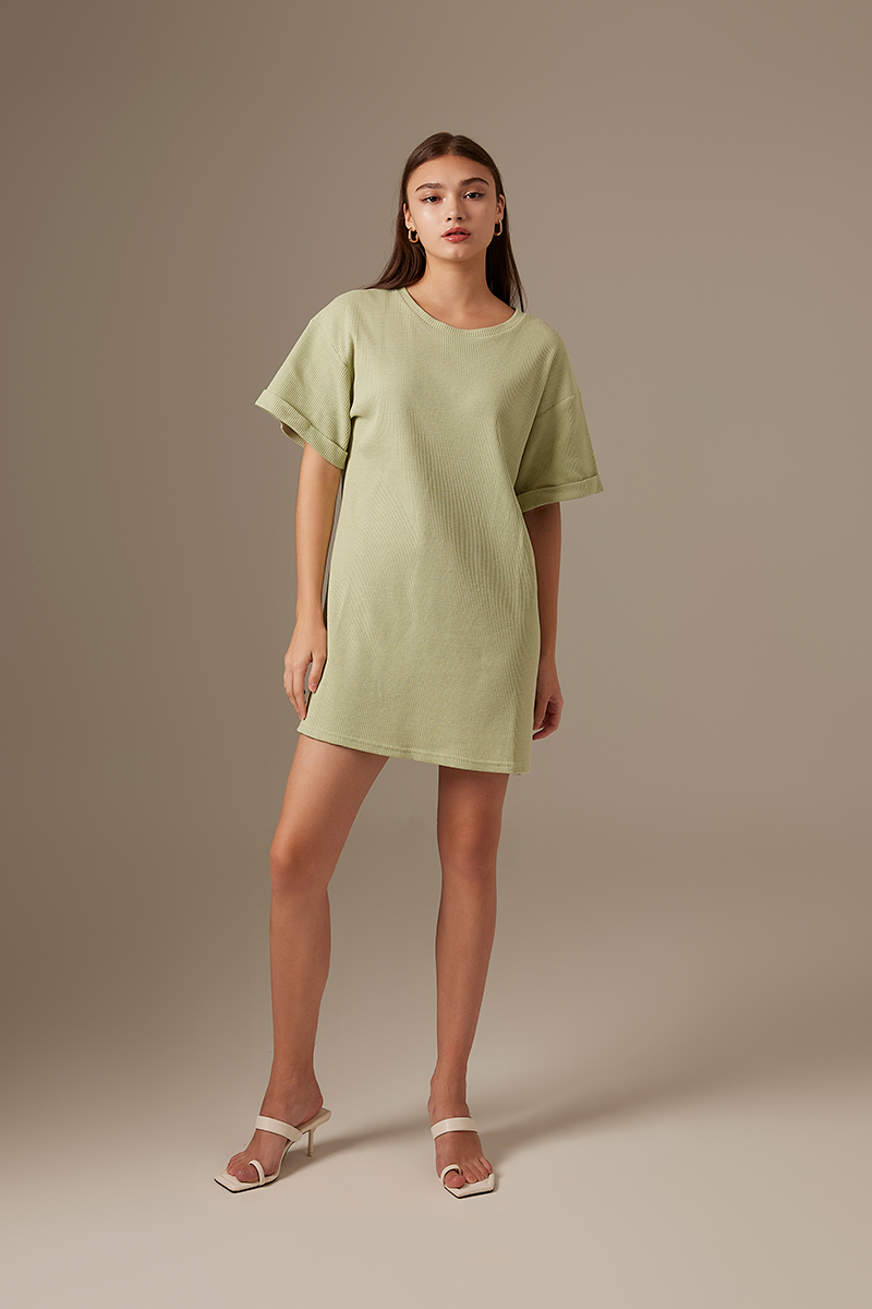 Amelie T-Shirt Dress in Pistachio