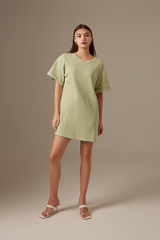 Amelie T-Shirt Dress in Pistachio