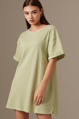 Amelie T-Shirt Dress in Pistachio