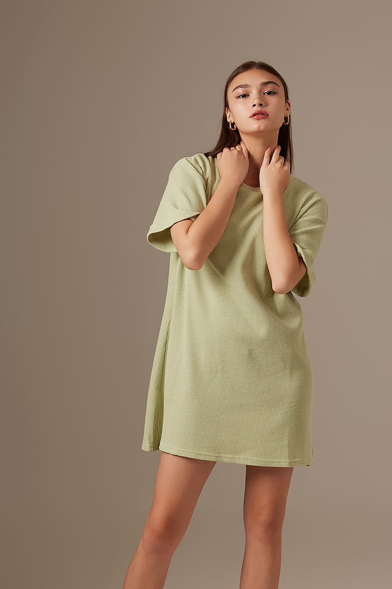 Amelie T-Shirt Dress in Pistachio