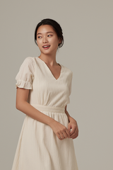 Ria Textured Dress in Cream