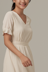 Ria Textured Dress in Cream