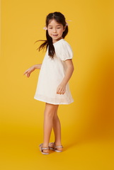 KIDS Shannon Floral Mini Dress in White