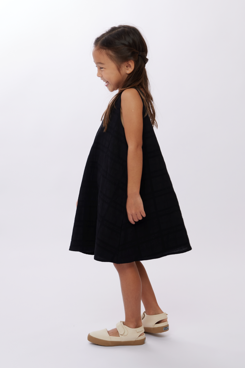KIDS Devika Swing Dress in Black