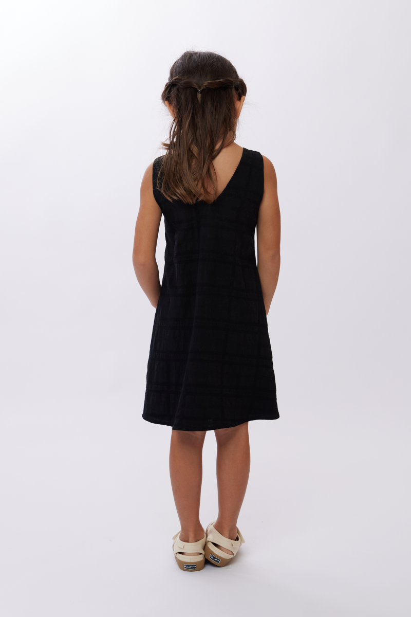 KIDS Devika Swing Dress in Black