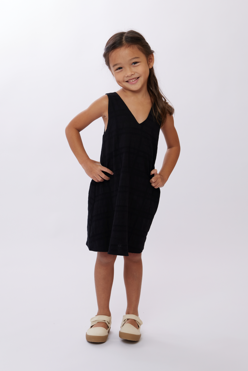 KIDS Devika Swing Dress in Black