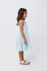 KIDS Phyllis Tiered Dress in Baby Blue
