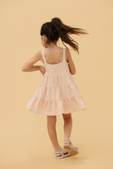 KIDS Phyllis Tiered Dress in Blush