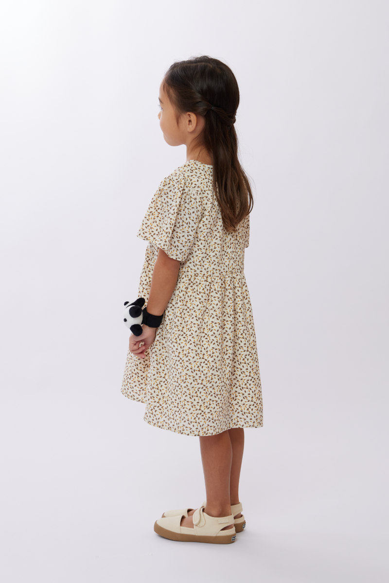 KIDS Misha V-Neck Dress in White