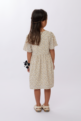 KIDS Misha V-Neck Dress in White