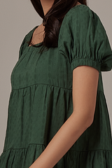 Cleo Tri-Tiered Babydoll Dress in Green