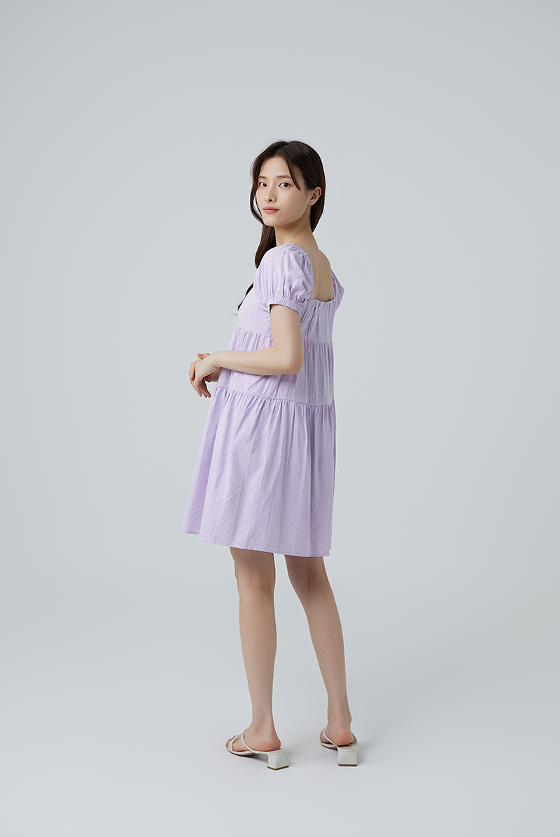 Cleo Tri-Tiered Babydoll Dress in Lilac