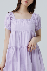 Cleo Tri-Tiered Babydoll Dress in Lilac