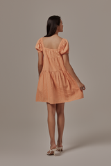 Cleo Tri-Tiered Babydoll Dress in Tangerine