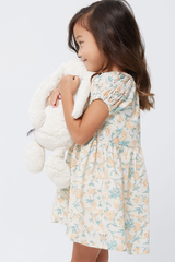 KIDS Elin Textured Babydoll Dress in Cream