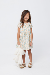 KIDS Elin Textured Babydoll Dress in Cream