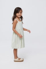 KIDS Olive Babydoll Dress in Pistachio