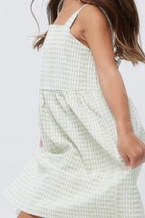 KIDS Olive Babydoll Dress in Pistachio