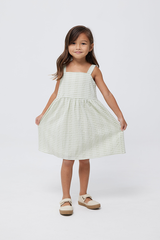 KIDS Olive Babydoll Dress in Pistachio
