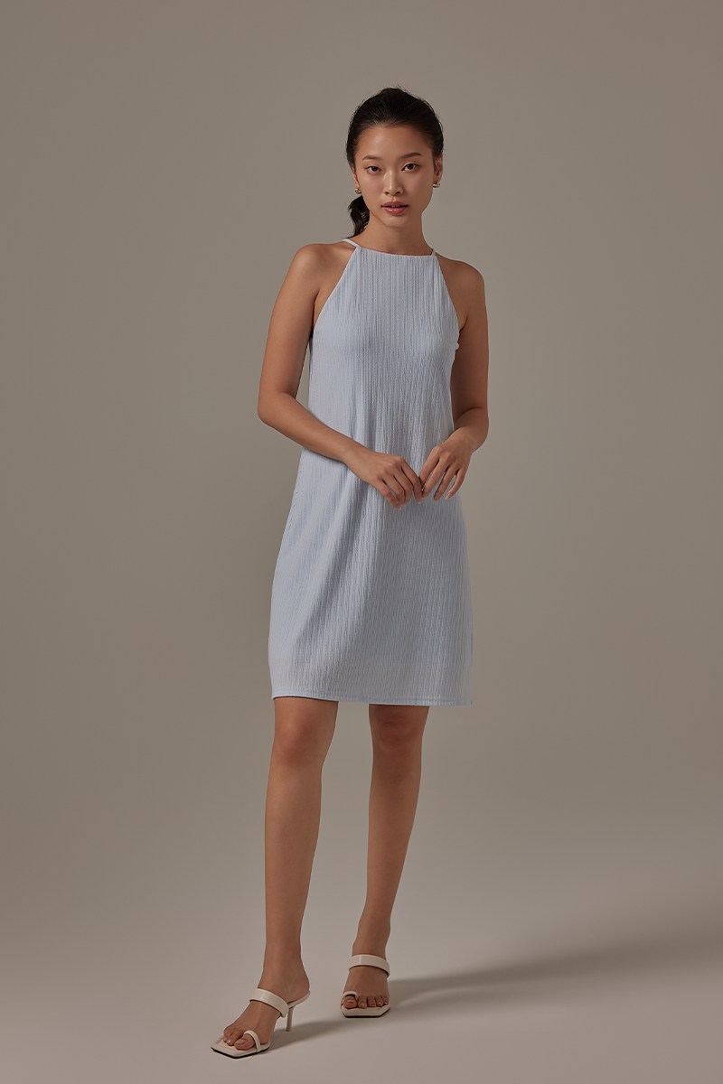 Alayana Halter Neck Dress in Baby Blue