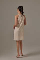 Alayana Halter Neck Dress in Cream
